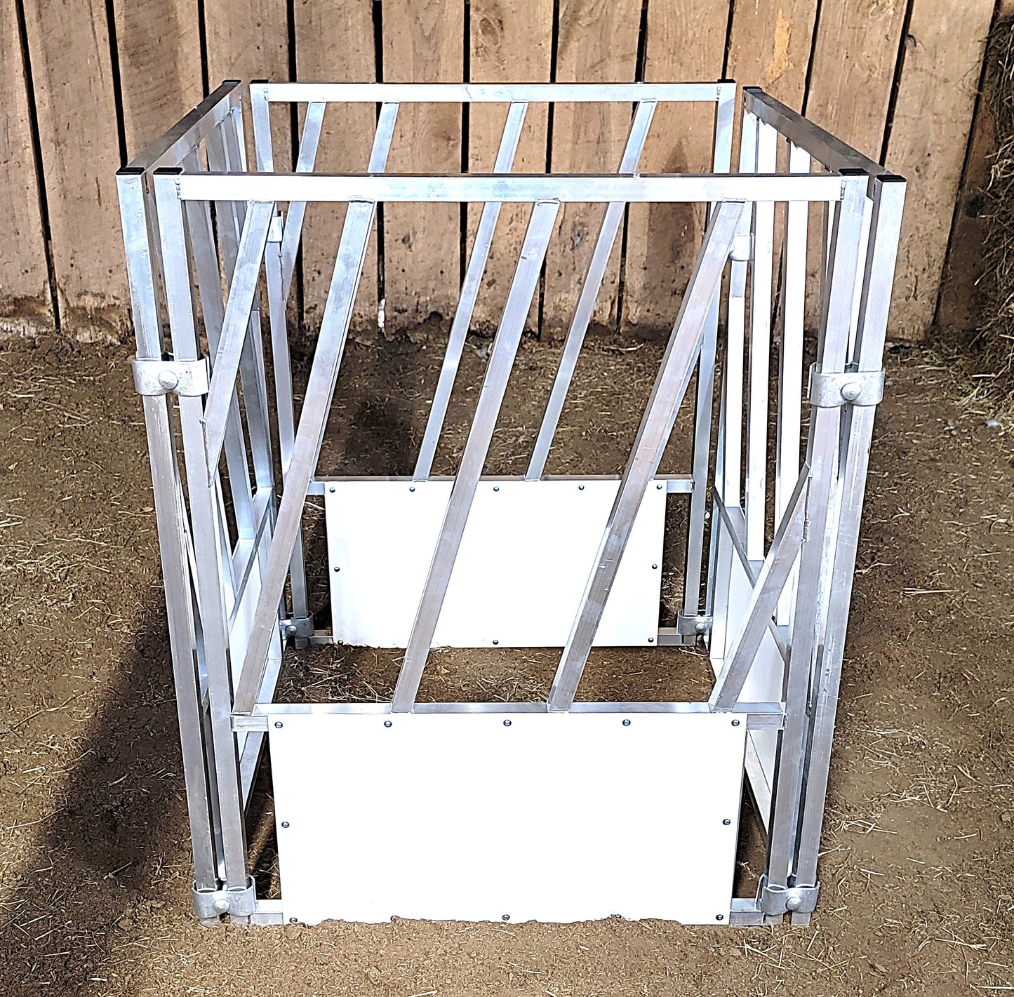 Premium 4 Pack of Aluminum 30" Long by 40" Tall Sheep & Goat Slant Bar Feeding Panels Square Hay Feeder - Homesteading Supplies for Quail Enthusiasts