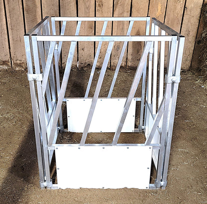Premium 4 Pack of Aluminum 30" Long by 40" Tall Sheep & Goat Slant Bar Feeding Panels Square Hay Feeder - Homesteading Supplies for Quail Enthusiasts