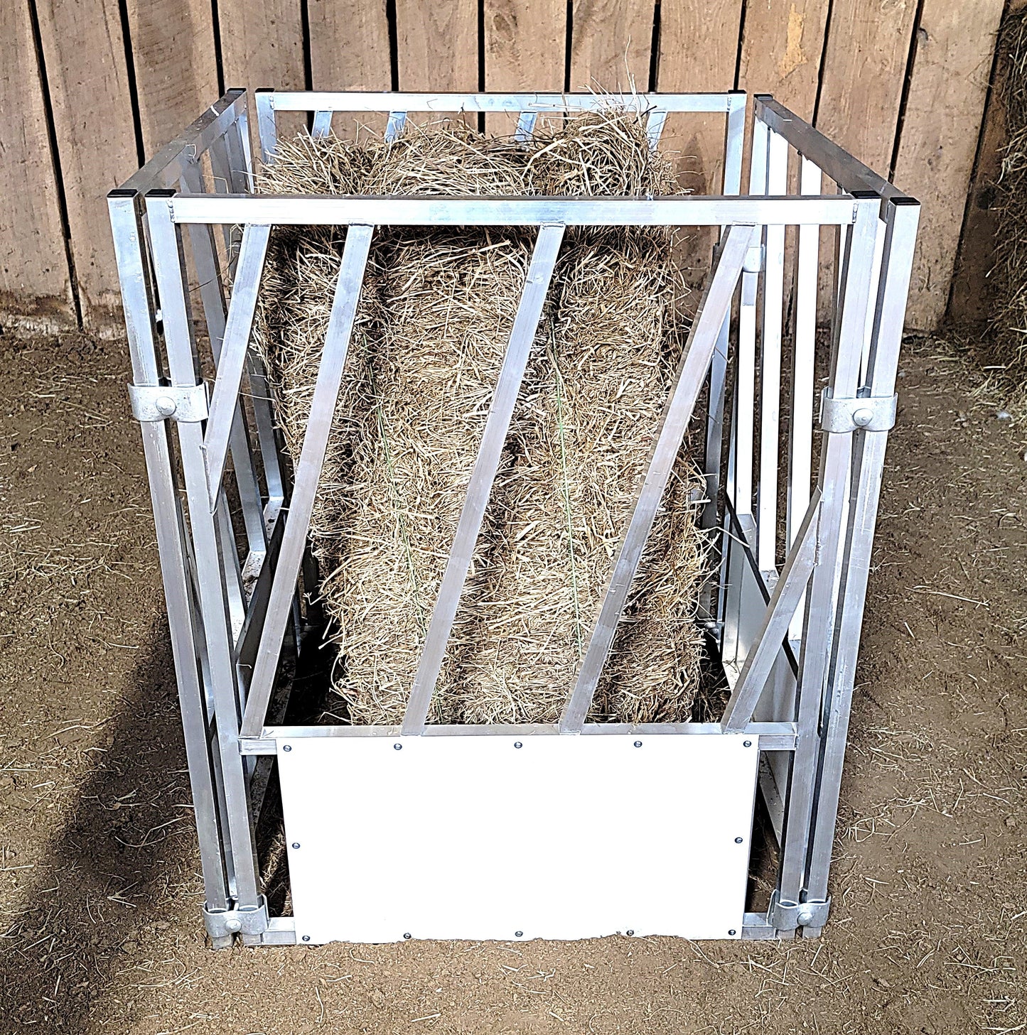 Premium 4 Pack of Aluminum 30" Long by 40" Tall Sheep & Goat Slant Bar Feeding Panels Square Hay Feeder - Homesteading Supplies for Quail Enthusiasts