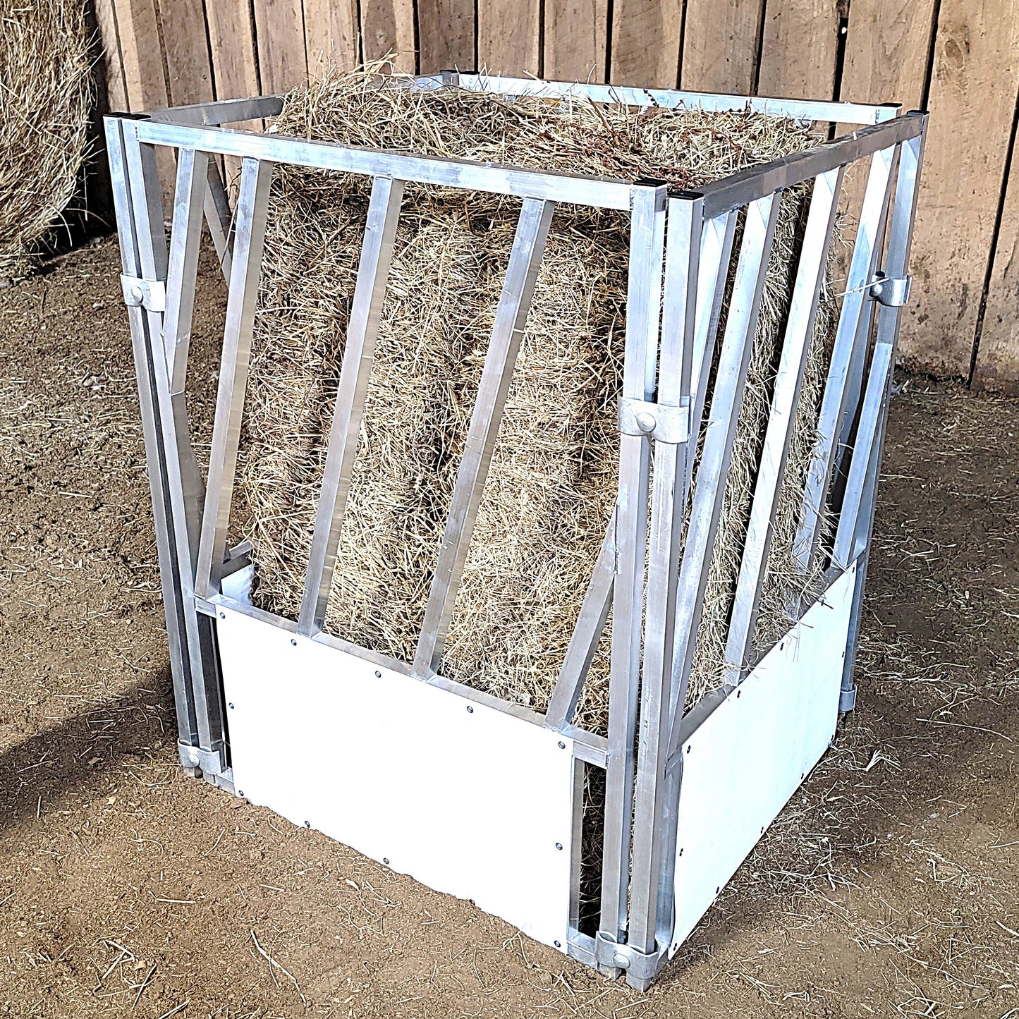 Premium 4 Pack of Aluminum 30" Long by 40" Tall Sheep & Goat Slant Bar Feeding Panels Square Hay Feeder - Homesteading Supplies for Quail Enthusiasts