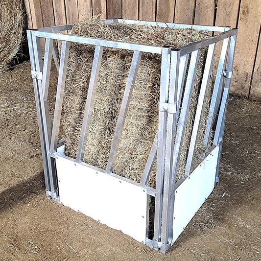 4 Pack of Aluminum 30" Long by 40" Tall Sheep & Goat Slant Bar Feeding Panels Square Hay Feeder