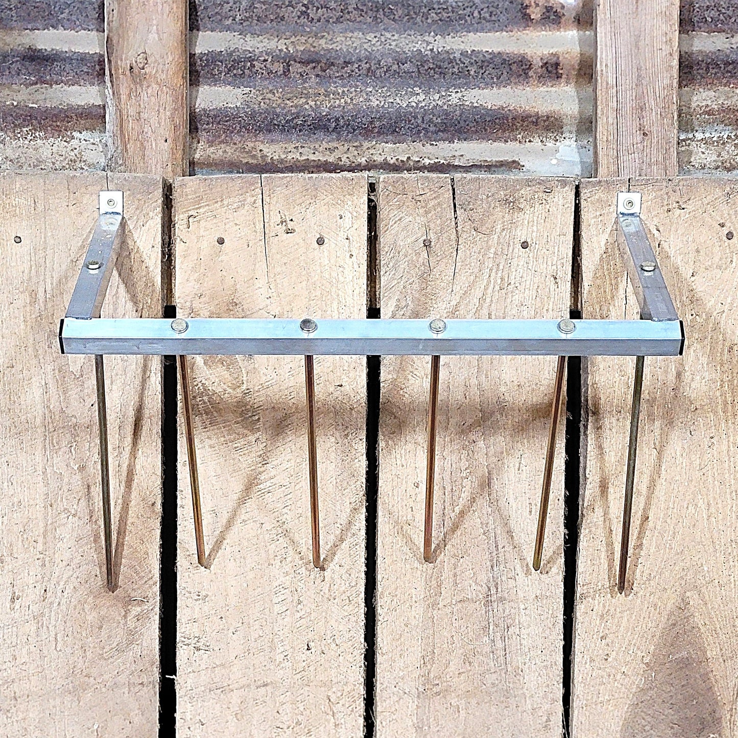 Premium 24 Inch Wall Mounted Sheep & Goat Two Flake Hay Feeder USA Made Aluminum - Homesteading Supplies for Quail Enthusiasts