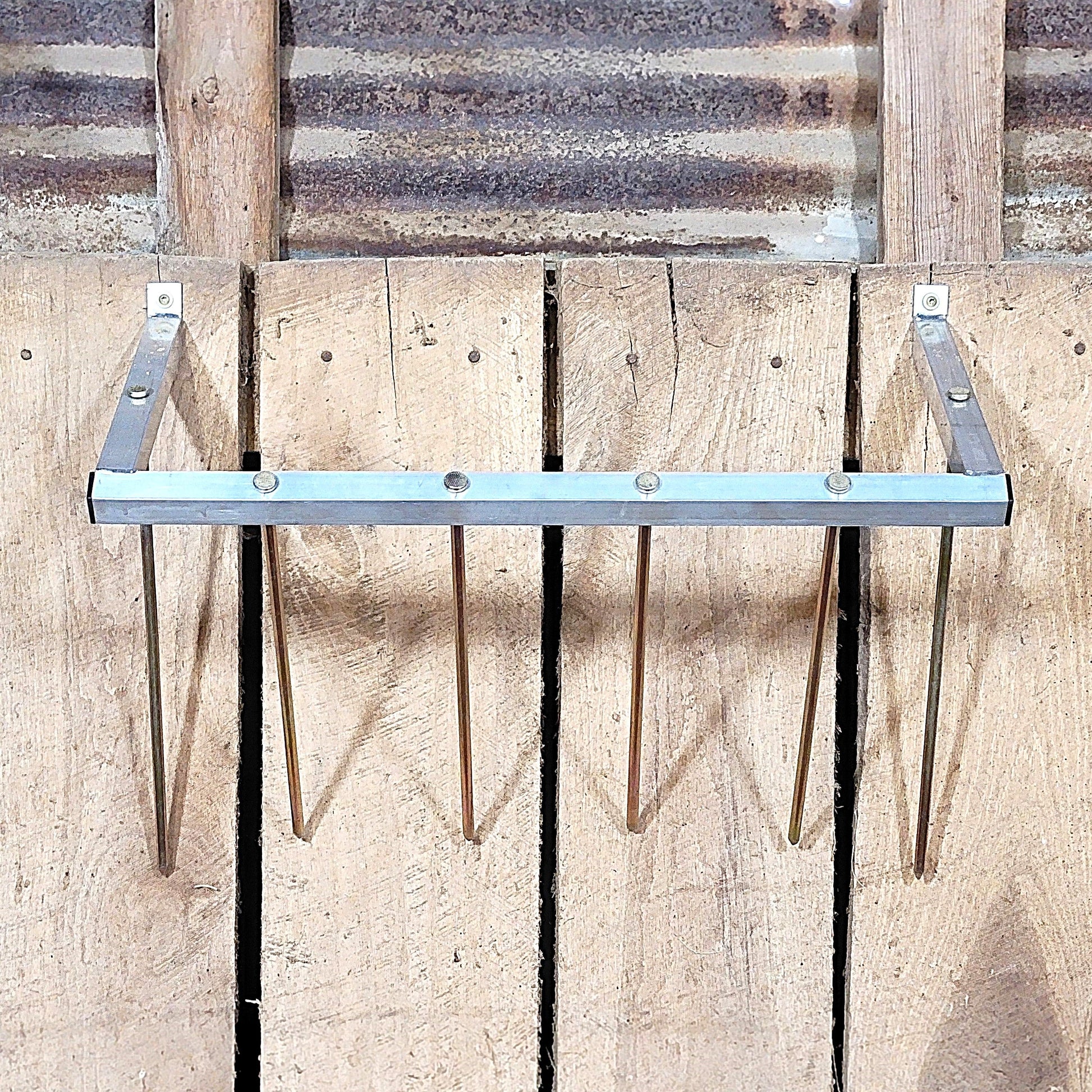 Premium 24 Inch Wall Mounted Sheep & Goat Two Flake Hay Feeder USA Made Aluminum - Homesteading Supplies for Quail Enthusiasts