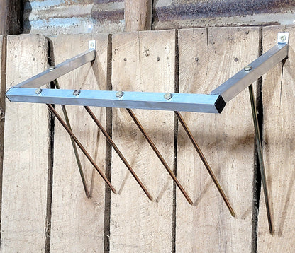 Premium 24 Inch Wall Mounted Sheep & Goat Two Flake Hay Feeder USA Made Aluminum - Homesteading Supplies for Quail Enthusiasts