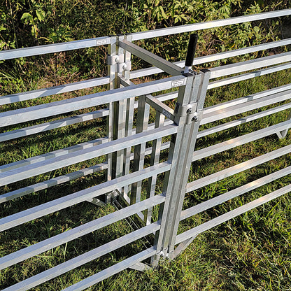 Premium Aluminum 40-Inch-Tall Sheep & Goat Folding Stop Gate for Sorting Alley & Pen Systems - Homesteading Supplies for Quail Enthusiasts