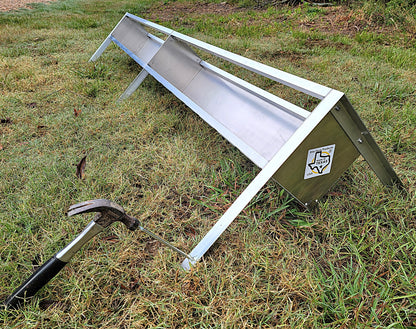 Premium 96 Inch 8 Ft Welded Aluminum Sheep & Goat V Trough Feeder with Anchors USA Made - Homesteading Supplies for Quail Enthusiasts
