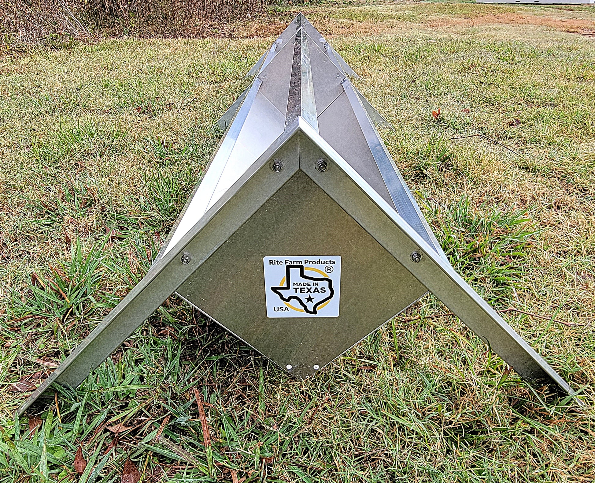 Premium 96 Inch 8 Ft Welded Aluminum Sheep & Goat V Trough Feeder with Anchors USA Made - Homesteading Supplies for Quail Enthusiasts