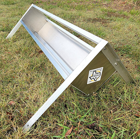 Premium 48 Inch 4 Ft Welded Aluminum Sheep & Goat V Trough Feeder with Anchors USA Made - Homesteading Supplies for Quail Enthusiasts