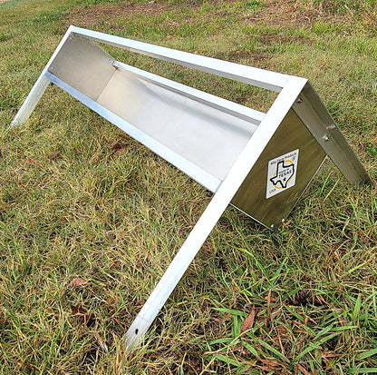 Premium 48 Inch 4 Ft Welded Aluminum Sheep & Goat V Trough Feeder with Anchors USA Made - Homesteading Supplies for Quail Enthusiasts