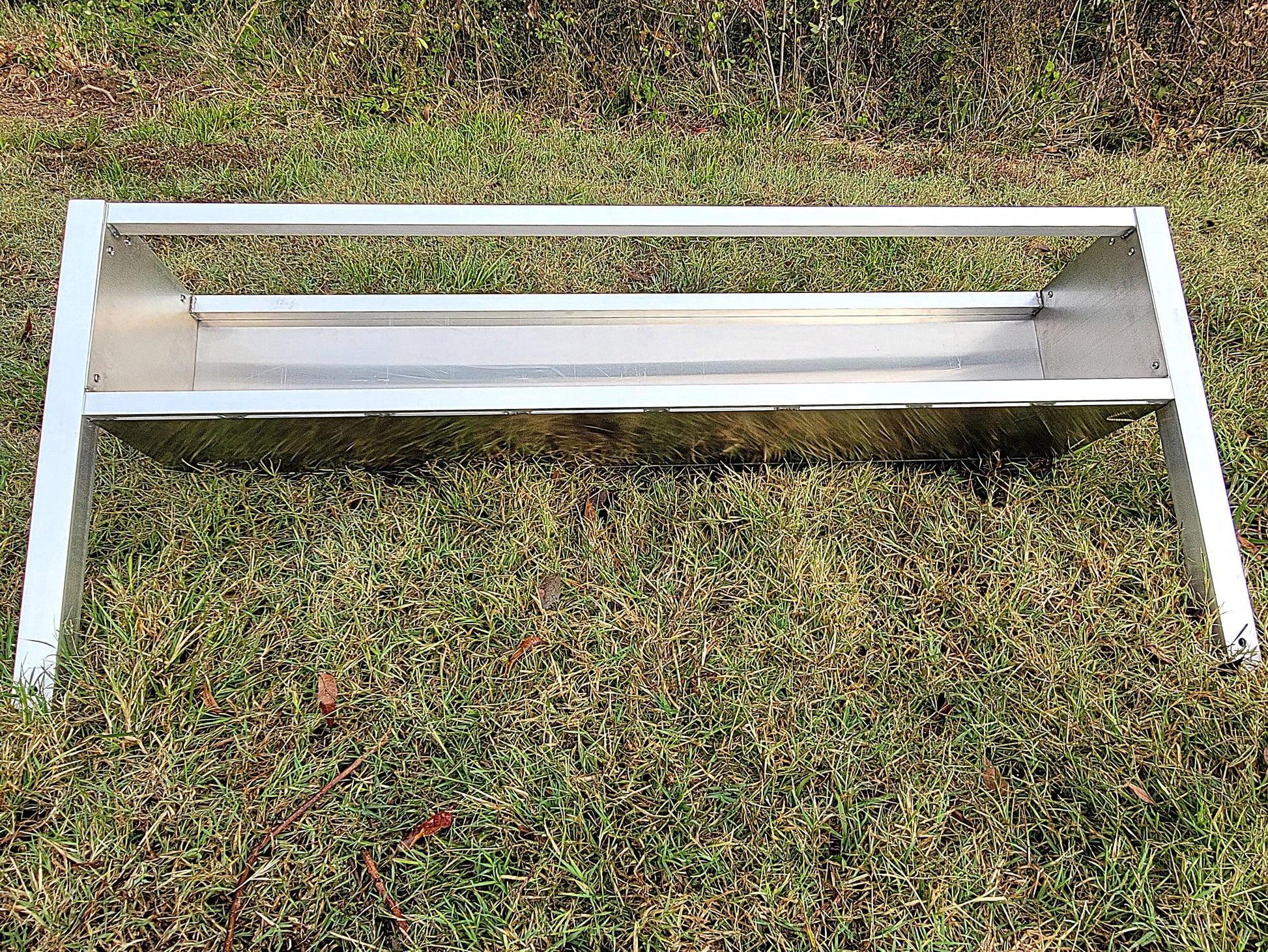 Premium 48 Inch 4 Ft Welded Aluminum Sheep & Goat V Trough Feeder with Anchors USA Made - Homesteading Supplies for Quail Enthusiasts