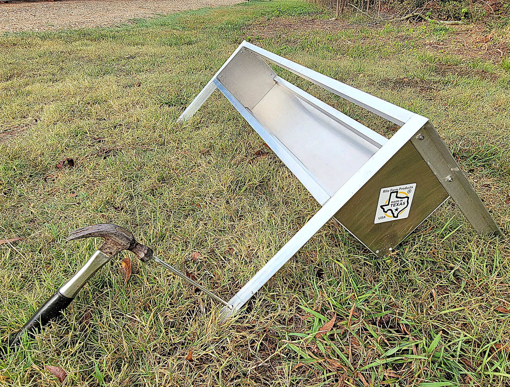 Premium 48 Inch 4 Ft Welded Aluminum Sheep & Goat V Trough Feeder with Anchors USA Made - Homesteading Supplies for Quail Enthusiasts