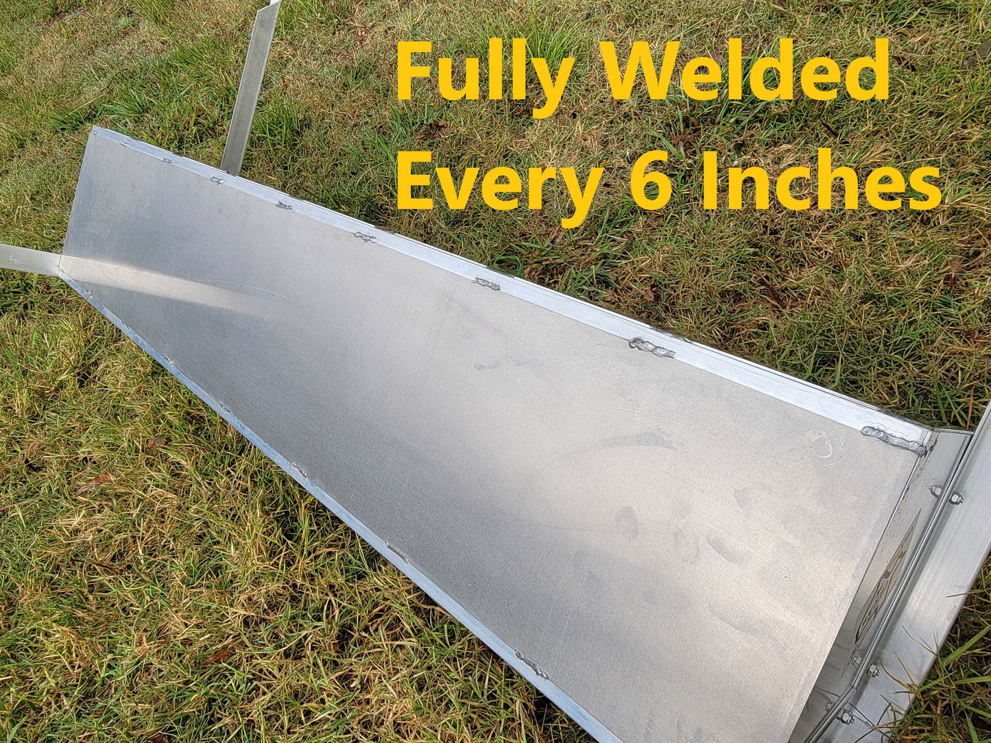 Premium 96 Inch 8 Ft Welded Aluminum Sheep & Goat V Trough Feeder with Anchors USA Made - Homesteading Supplies for Quail Enthusiasts