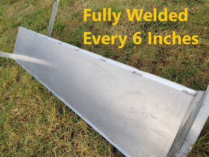 Premium 96 Inch 8 Ft Welded Aluminum Sheep & Goat V Trough Feeder with Anchors USA Made - Homesteading Supplies for Quail Enthusiasts