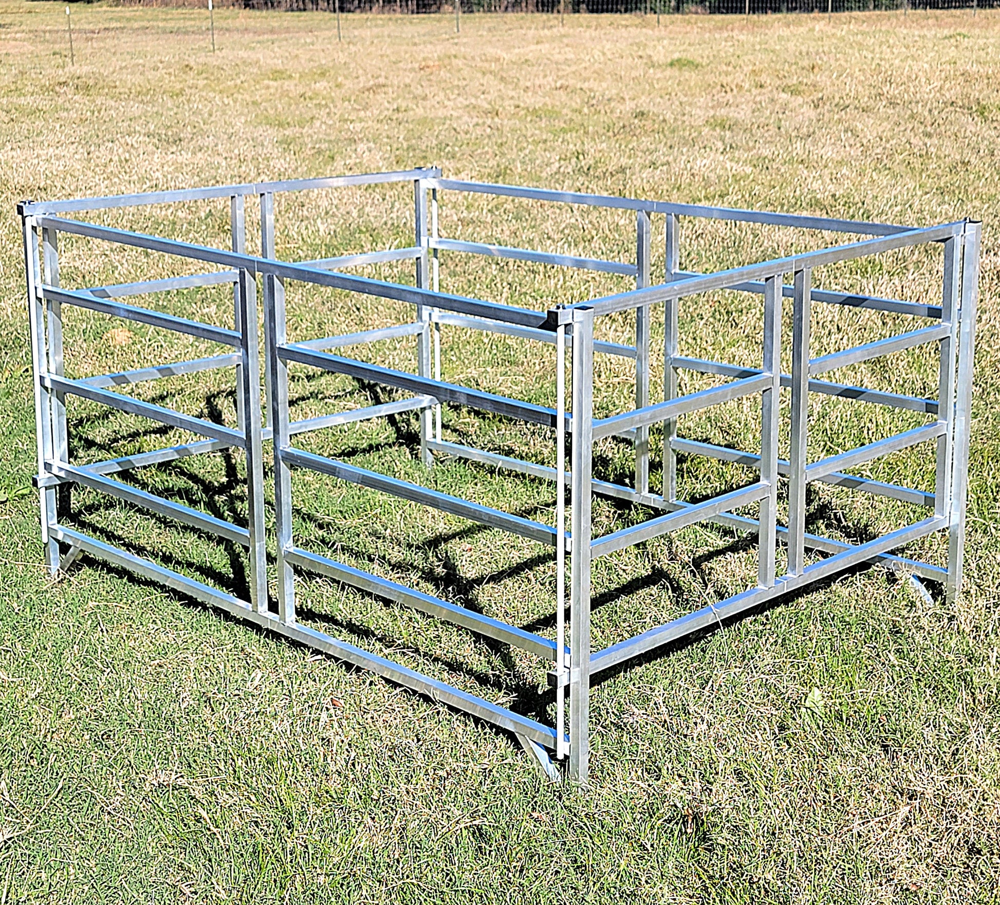 Premium Collapsible Sheep & Goat Aluminum Round Hay Bale Feeder for 4X4, 4X5, & 4X6 Bales Llama Alpaca - Homesteading Supplies for Quail Enthusiasts