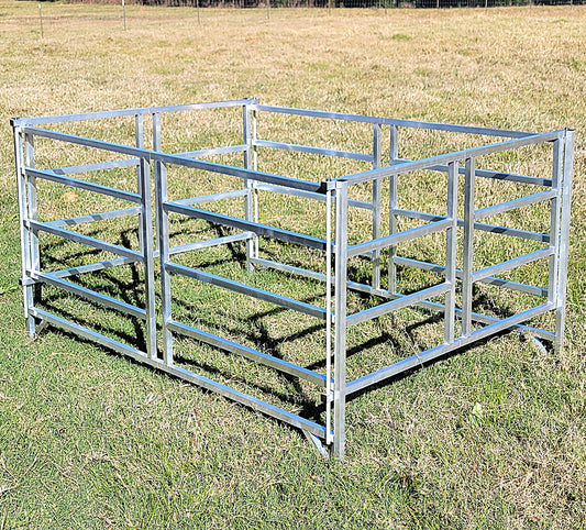 Premium Collapsible Sheep & Goat Aluminum Round Hay Bale Feeder for 4X4, 4X5, & 4X6 Bales Llama Alpaca - Homesteading Supplies for Quail Enthusiasts