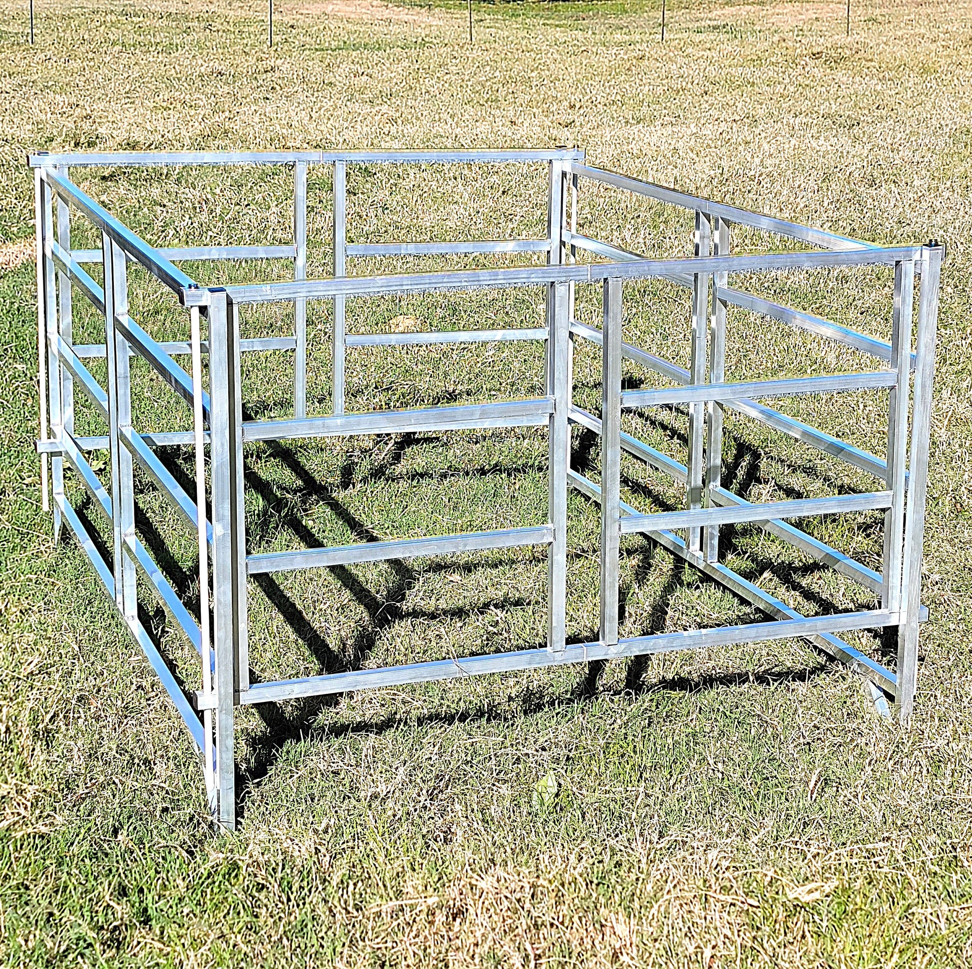 Premium Collapsible Sheep & Goat Aluminum Round Hay Bale Feeder for 4X4, 4X5, & 4X6 Bales Llama Alpaca - Homesteading Supplies for Quail Enthusiasts
