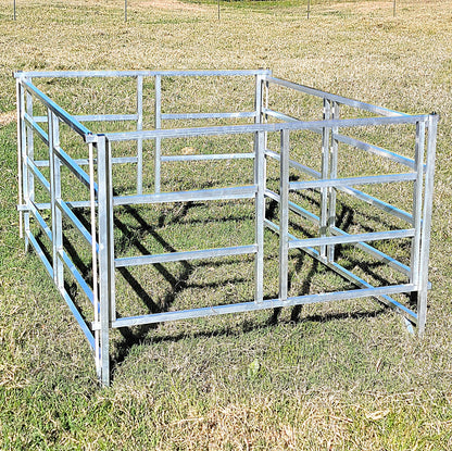 Premium Collapsible Sheep & Goat Aluminum Round Hay Bale Feeder for 4X4, 4X5, & 4X6 Bales Llama Alpaca - Homesteading Supplies for Quail Enthusiasts