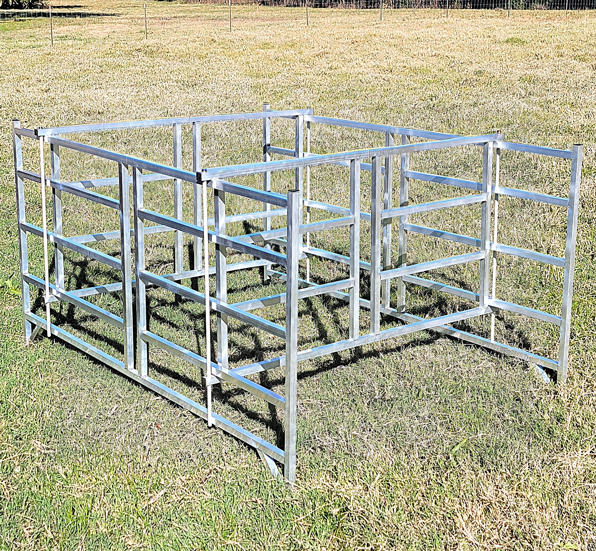 Premium Collapsible Sheep & Goat Aluminum Round Hay Bale Feeder for 4X4, 4X5, & 4X6 Bales Llama Alpaca - Homesteading Supplies for Quail Enthusiasts