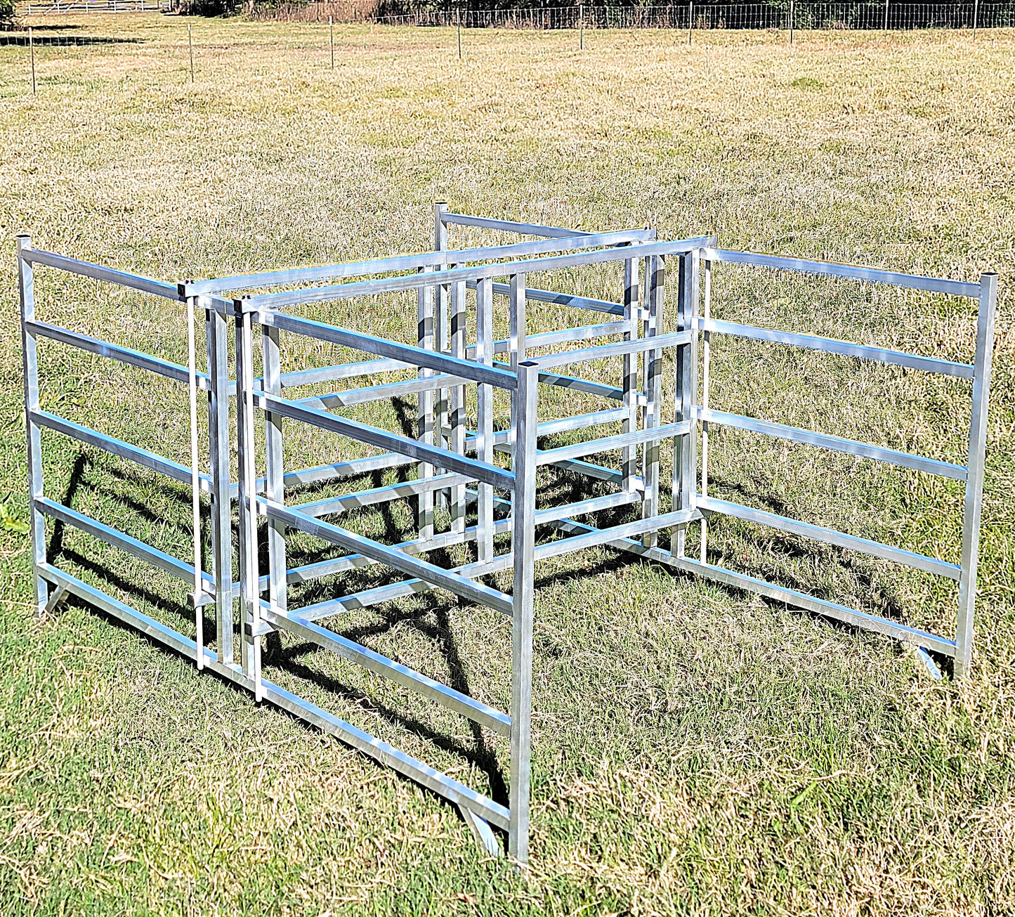 Premium Collapsible Sheep & Goat Aluminum Round Hay Bale Feeder for 4X4, 4X5, & 4X6 Bales Llama Alpaca - Homesteading Supplies for Quail Enthusiasts