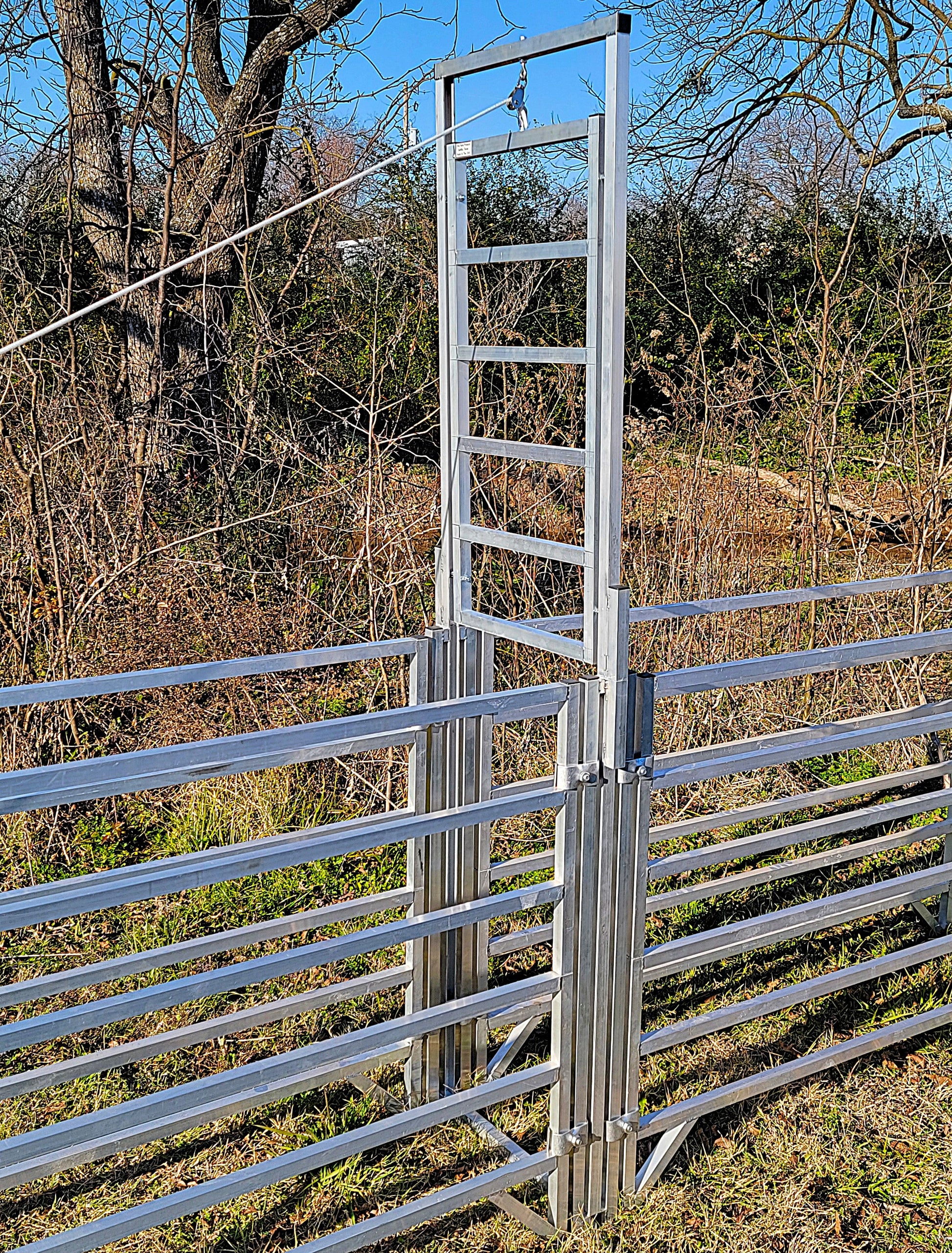 Premium Aluminum 80-Inch-Tall Sheep & Goat Guillotine Stop Gate for Sorting Alley & Pen Systems - Homesteading Supplies for Quail Enthusiasts