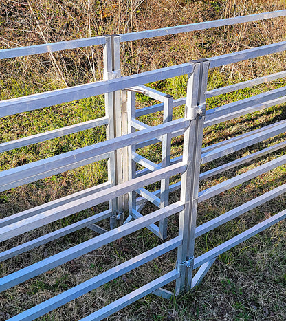 Premium Aluminum Sheep & Goat Anti Backup Gate for Sorting Alley & Pen Systems - Homesteading Supplies for Quail Enthusiasts