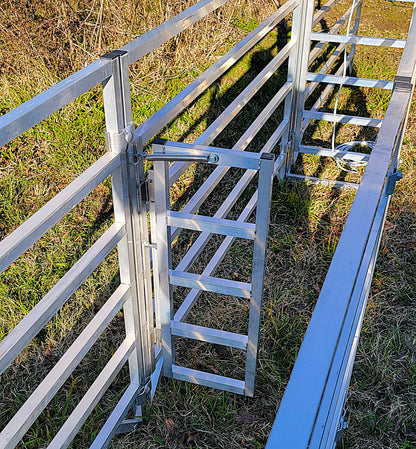 Premium Aluminum Sheep & Goat Anti Backup Gate for Sorting Alley & Pen Systems - Homesteading Supplies for Quail Enthusiasts