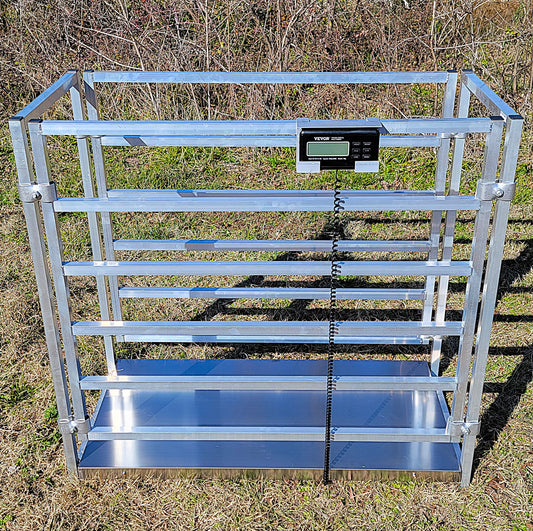 Premium Aluminum 40-Inch-Tall Sheep & Goat Digital Weight Scale for Sorting Alley & Pen Systems - Homesteading Supplies for Quail Enthusiasts