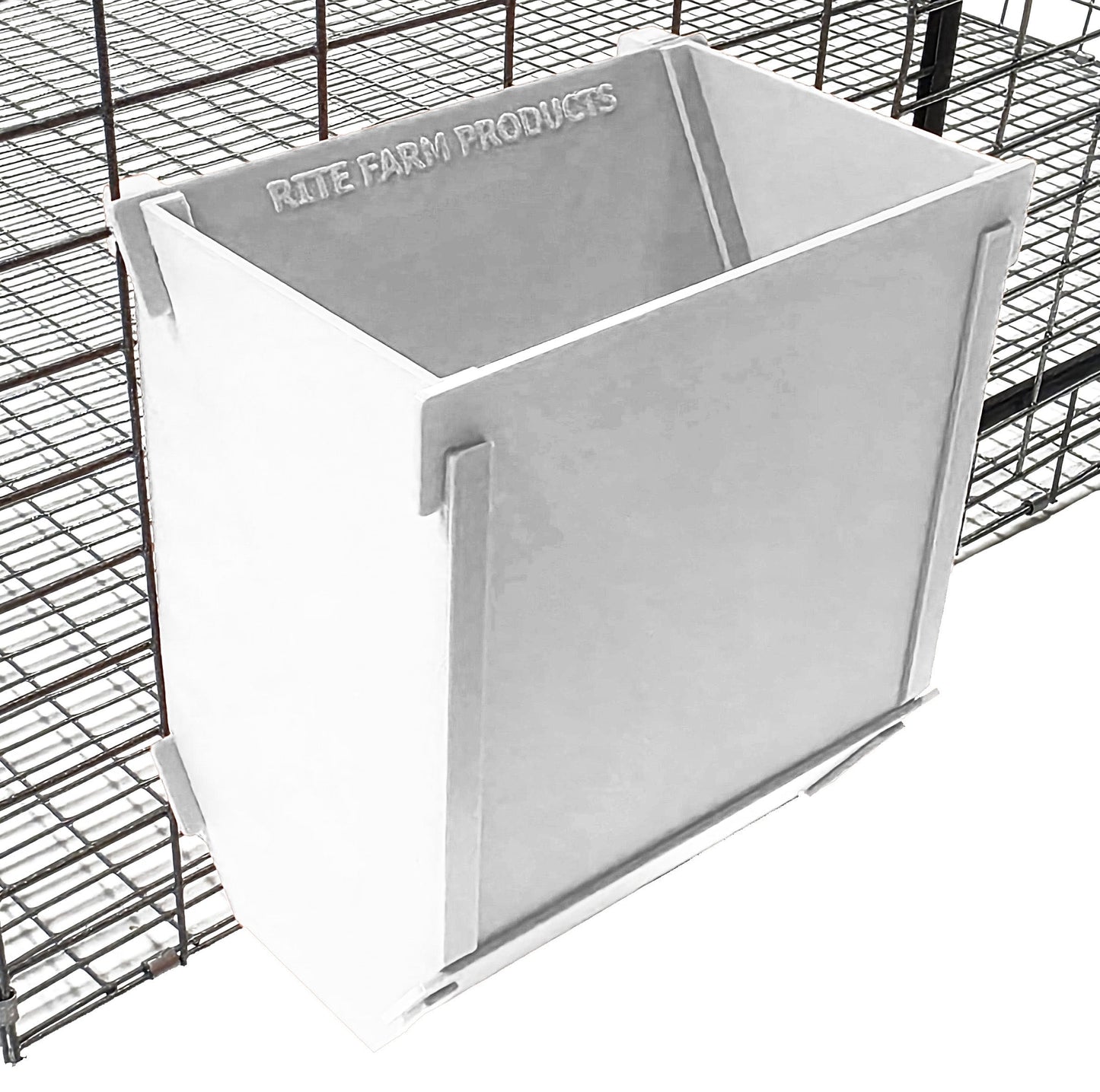 Premium Texas USA Made 6-Inch Cage Hanging Rabbit Feeder with ID Tag for Rabbit Pellet Feed with a Sifter Base - Homesteading Supplies for Quail Enthusiasts