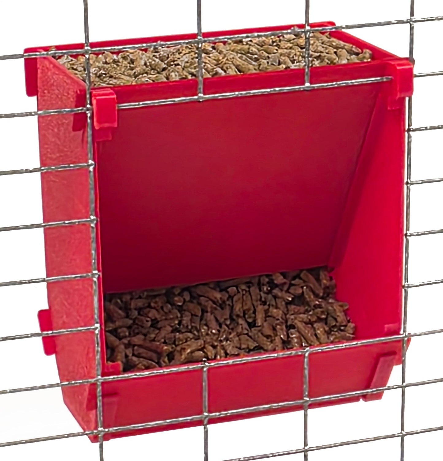 Premium Texas USA Made 6-Inch Cage Hanging Rabbit Feeder with ID Tag for Rabbit Pellet Feed with a Sifter Base - Homesteading Supplies for Quail Enthusiasts