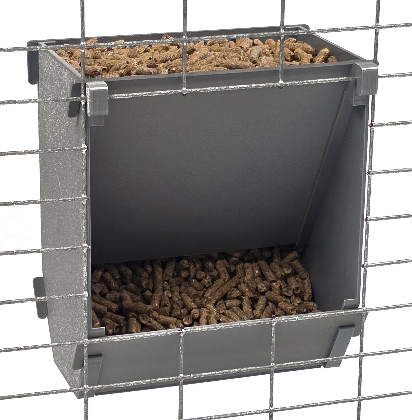 Premium Texas USA Made 6-Inch Cage Hanging Rabbit Feeder with ID Tag for Rabbit Pellet Feed with a Sifter Base - Homesteading Supplies for Quail Enthusiasts