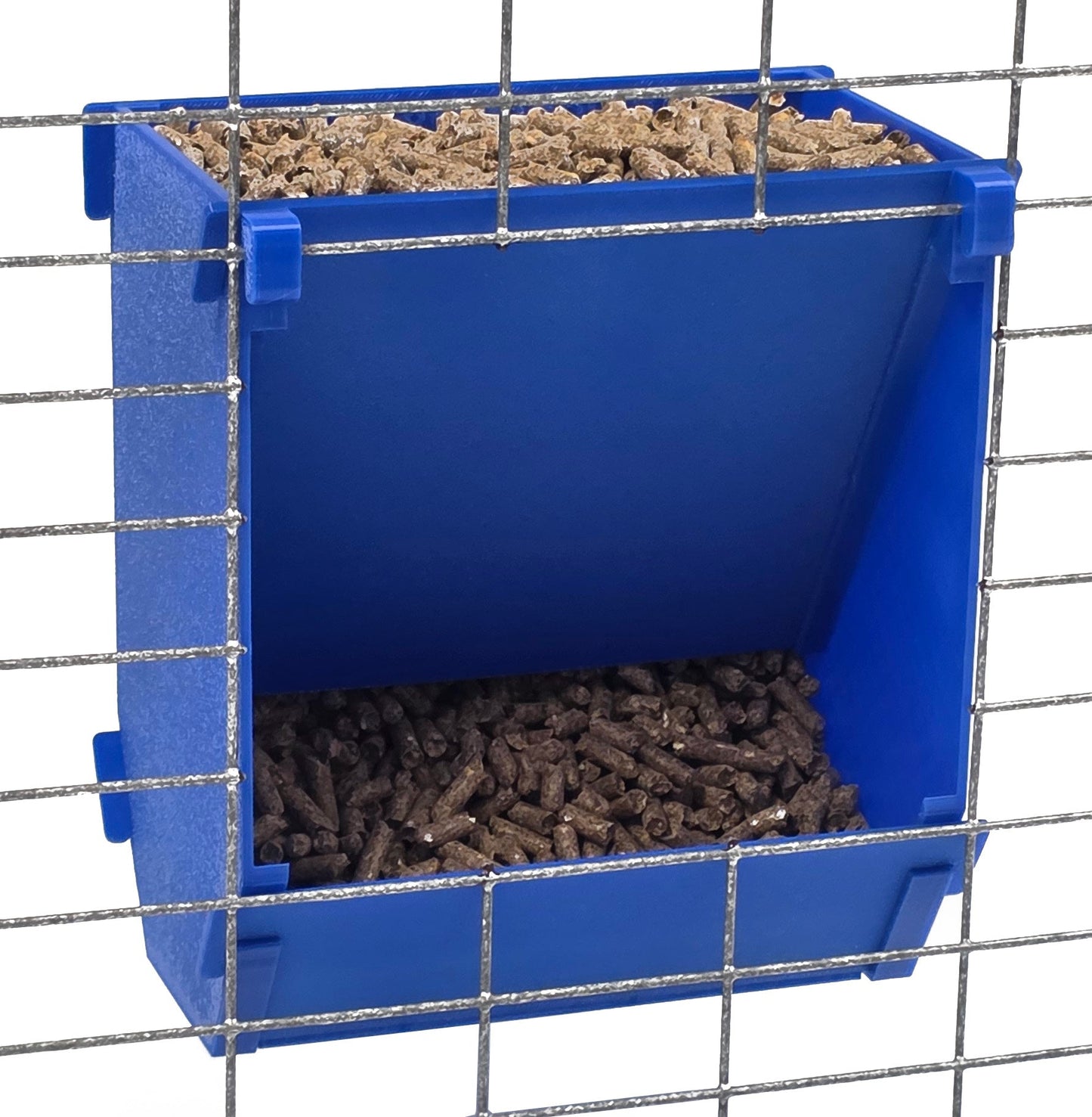 Premium Texas USA Made 6-Inch Cage Hanging Rabbit Feeder with ID Tag for Rabbit Pellet Feed with a Sifter Base - Homesteading Supplies for Quail Enthusiasts