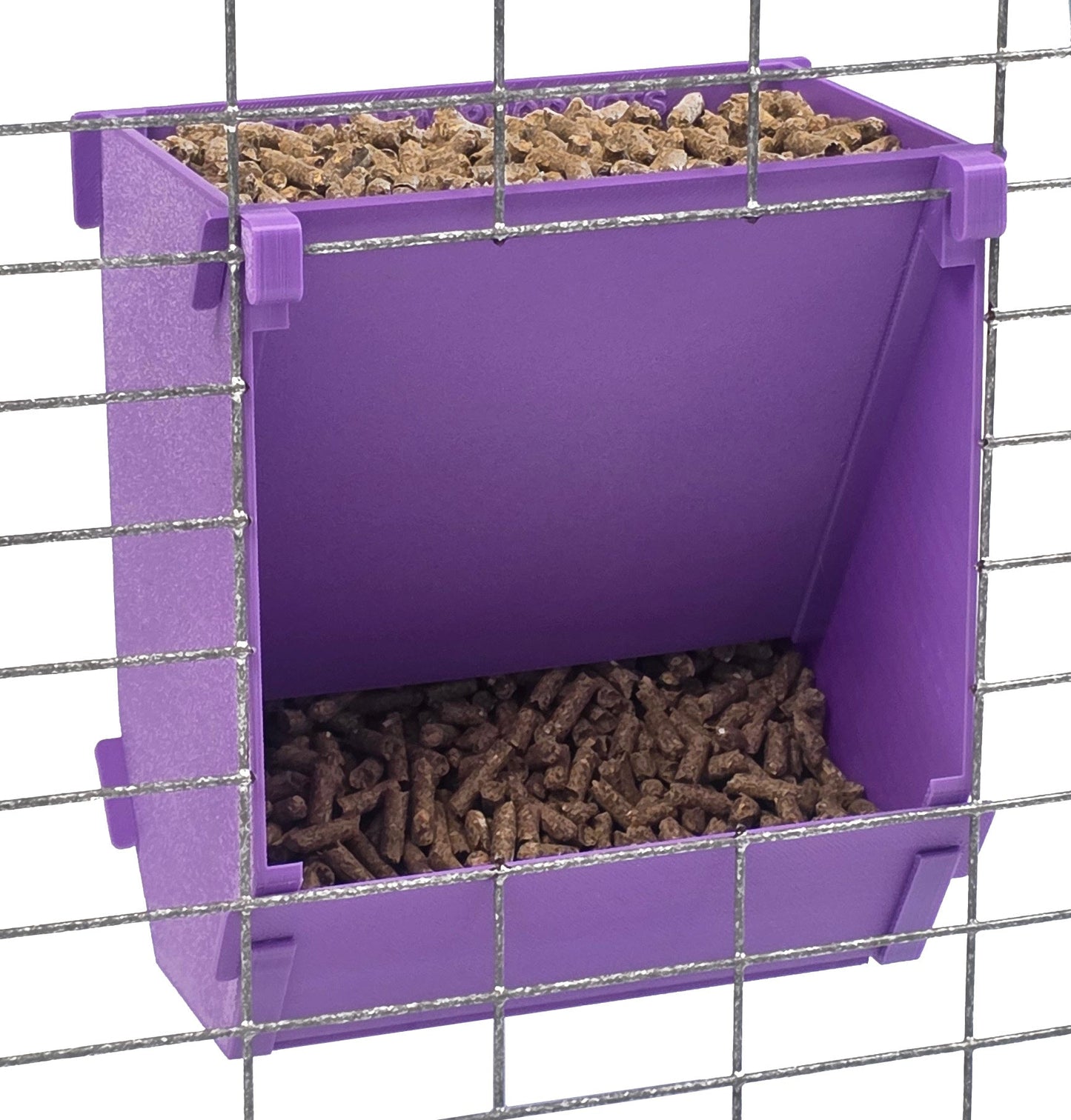 Premium Texas USA Made 6-Inch Cage Hanging Rabbit Feeder with ID Tag for Rabbit Pellet Feed with a Sifter Base - Homesteading Supplies for Quail Enthusiasts