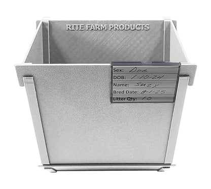 Premium Texas USA Made 6-Inch Cage Hanging Rabbit Feeder with ID Tag for Rabbit Pellet Feed with a Sifter Base - Homesteading Supplies for Quail Enthusiasts