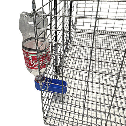 Premium Soda Pop Water Bottle Bird Drinker Cups & Mounting Bands with Clasp Made in Texas USA - Bird Keeping Supplies for Quail Enthusiasts