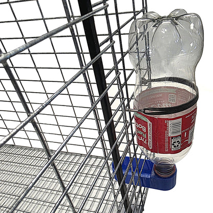 Premium Soda Pop Water Bottle Bird Drinker Cups & Mounting Bands with Clasp Made in Texas USA - Bird Keeping Supplies for Quail Enthusiasts