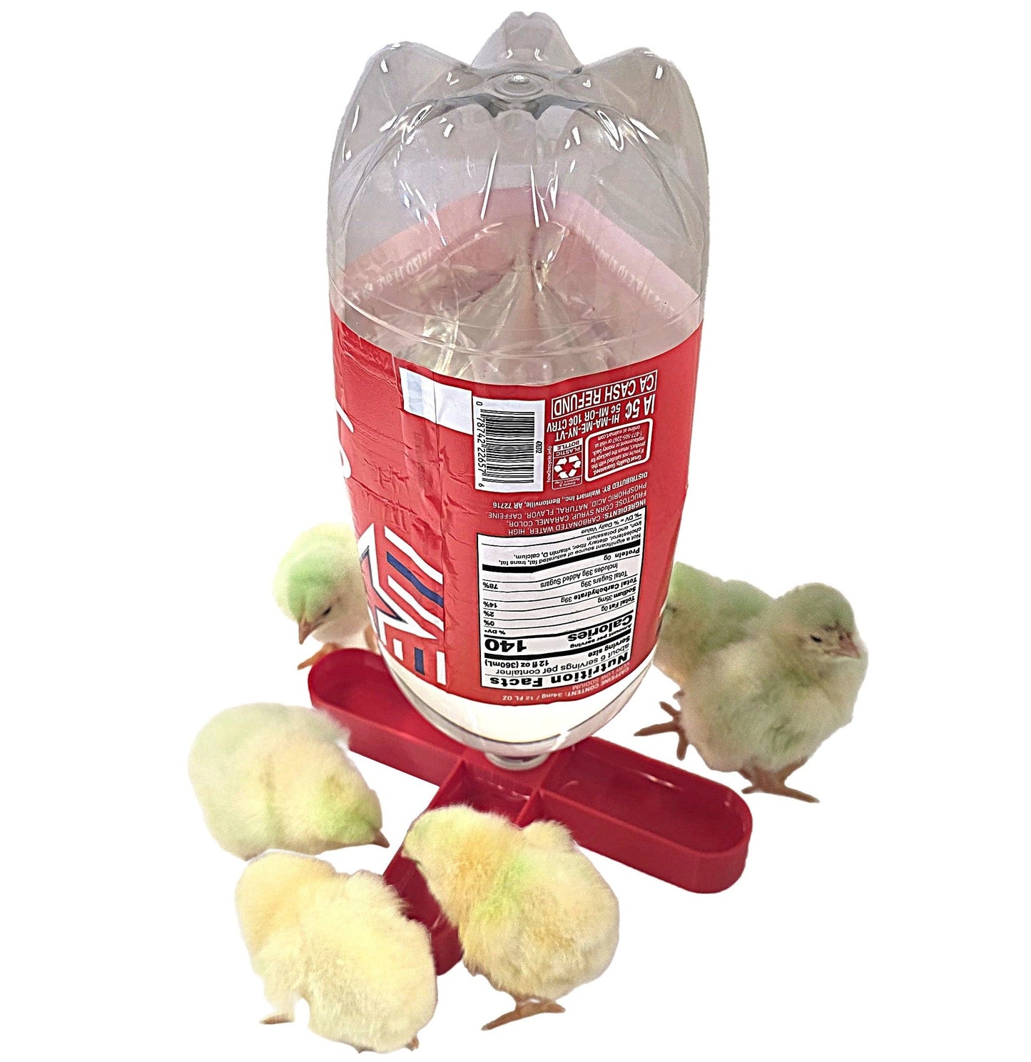 Premium Rite Farm Products 4 Way Anti Drown Soda Pop Chick Waterer for 20oz, 1 Liter, or 2 Liter Quail - Bird Keeping Supplies for Quail Enthusiasts