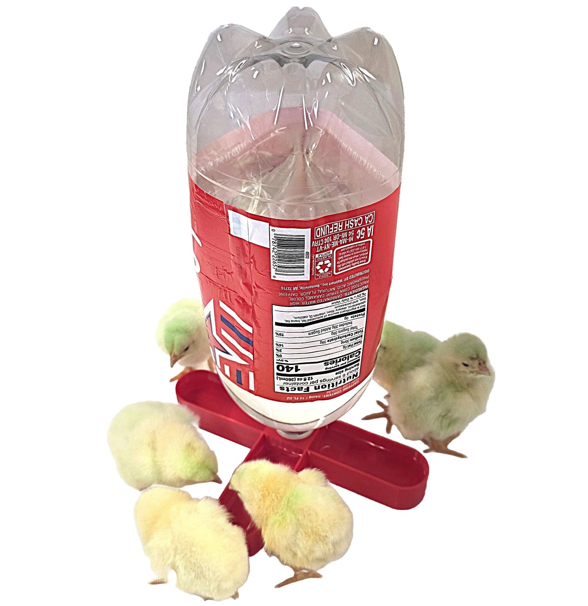 Premium Rite Farm Products 4 Way Anti Drown Soda Pop Chick Waterer for 20oz, 1 Liter, or 2 Liter Quail - Bird Keeping Supplies for Quail Enthusiasts
