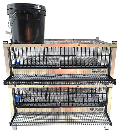 Quail Town Cages by Rite Farm Products - Pro Modular Quail Grow Out & Layer Cage Tower System Transparent Reservoir