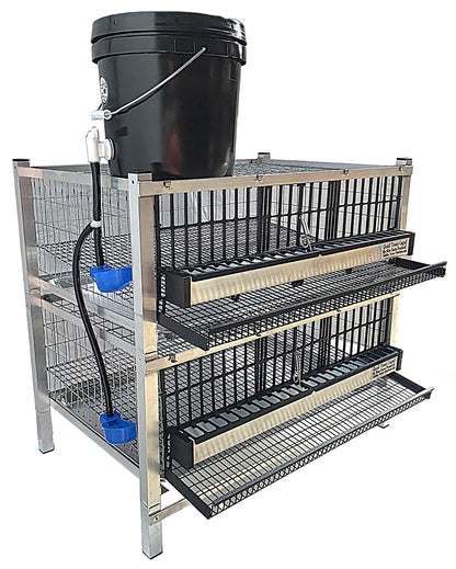 Quail Town Cages by Rite Farm Products - Pro Modular Quail Grow Out & Layer Cage Tower System Transparent Reservoir