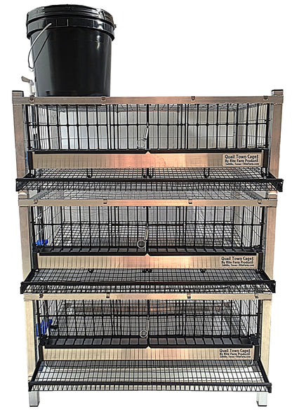 Quail Town Cages by Rite Farm Products - Pro Modular Quail Grow Out & Layer Cage Tower System Transparent Reservoir