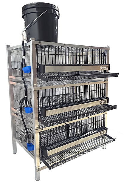 Quail Town Cages by Rite Farm Products - Pro Modular Quail Grow Out & Layer Cage Tower System Transparent Reservoir