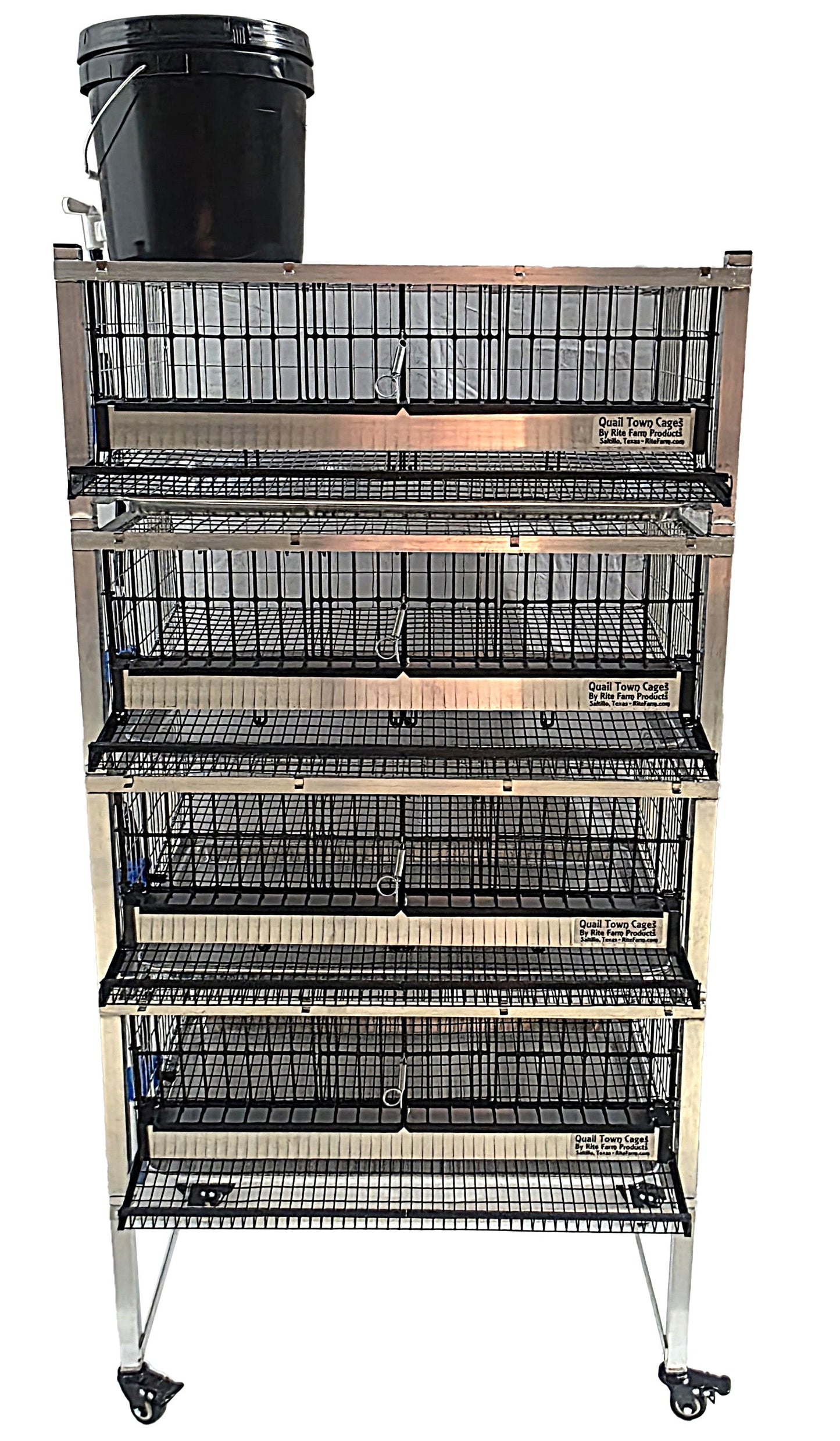 Quail Town Cages by Rite Farm Products - Pro Modular Quail Grow Out & Layer Cage Tower System Transparent Reservoir