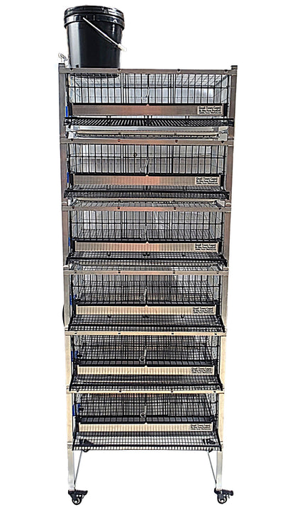 Quail Town Cages by Rite Farm Products - Pro Modular Quail Grow Out & Layer Cage Tower System Transparent Reservoir
