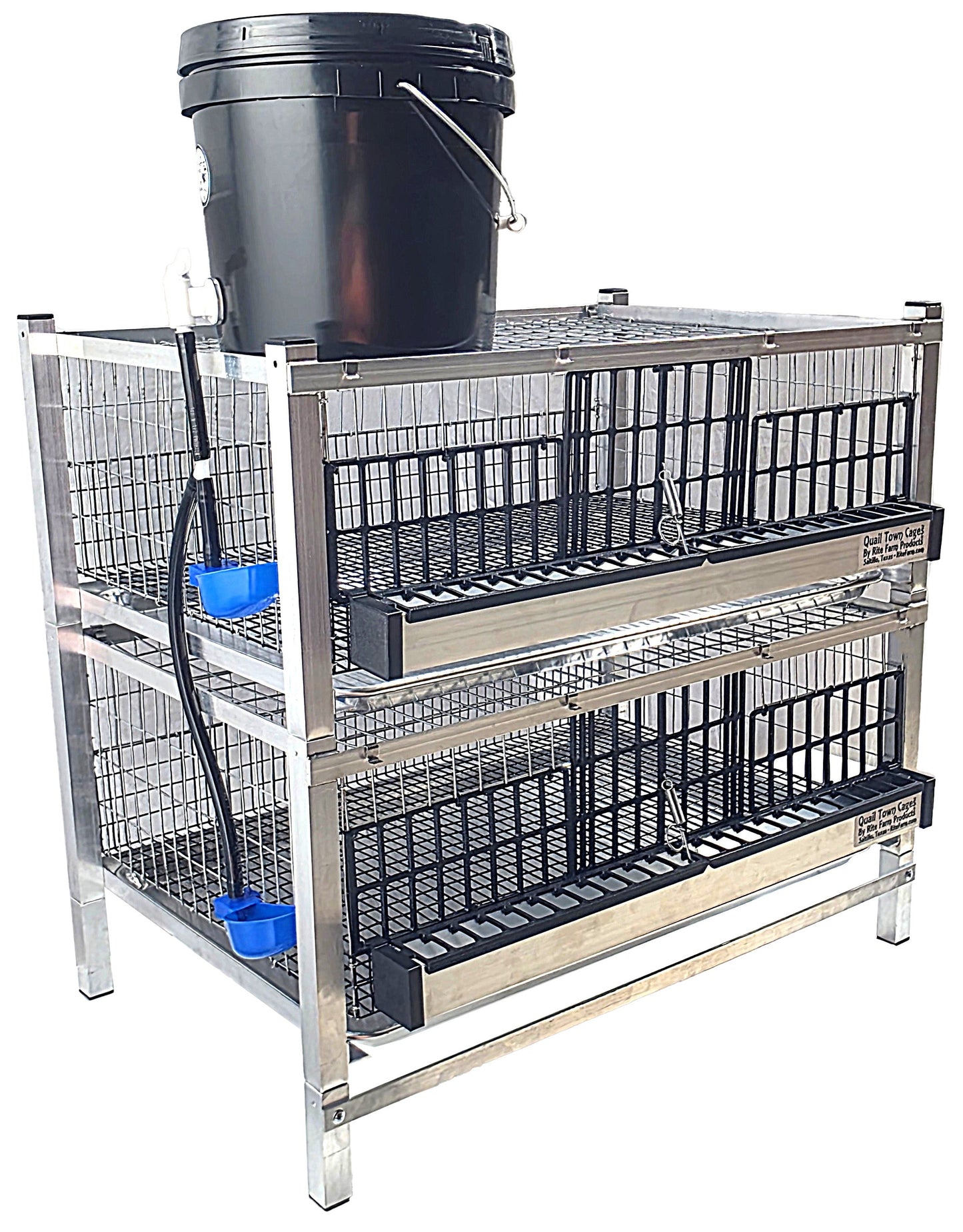 Quail Town Cages by Rite Farm Products - Pro Modular Quail Grow Out & Layer Cage Tower System Transparent Reservoir