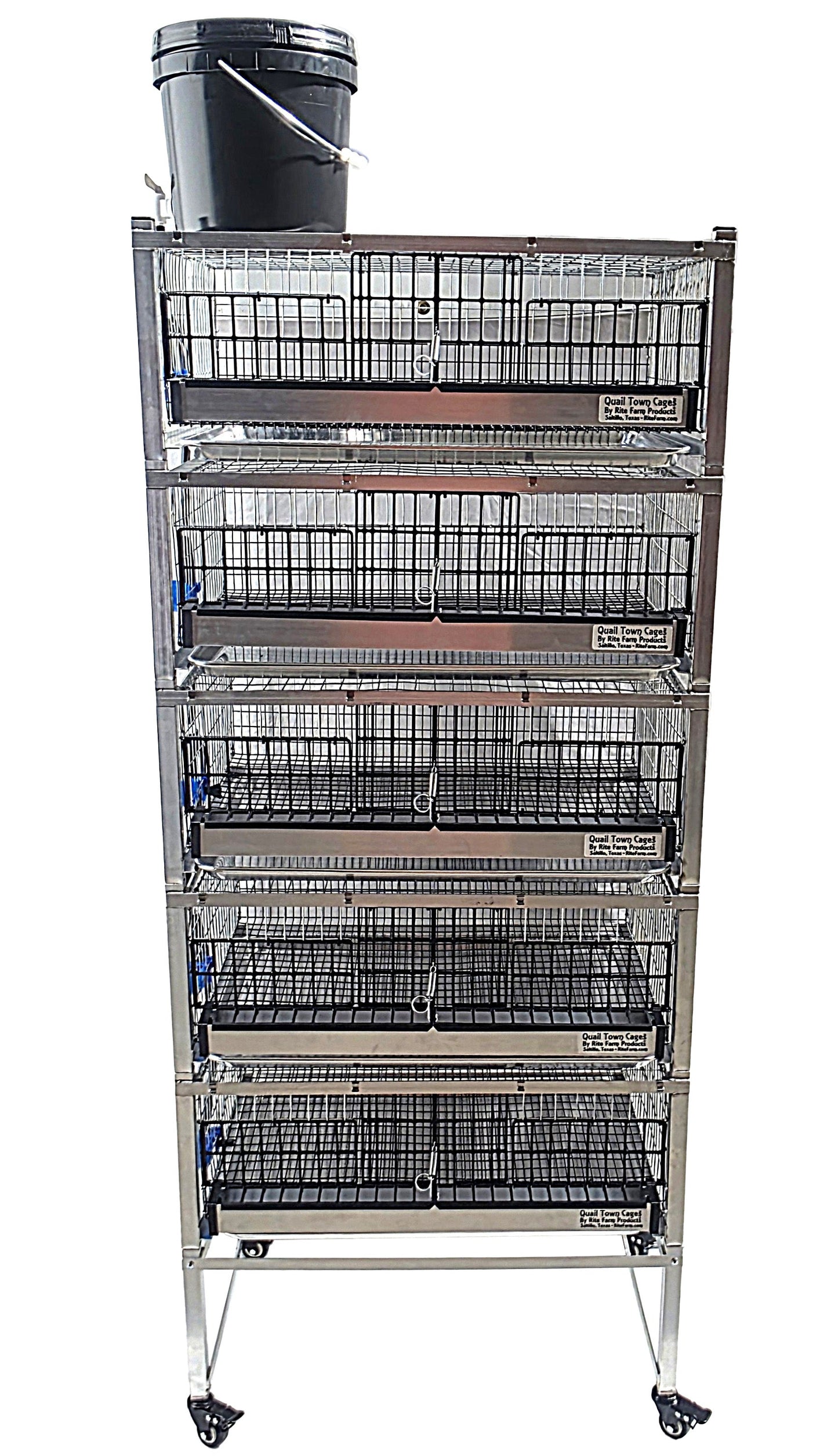Quail Town Cages by Rite Farm Products - Pro Modular Quail Grow Out & Layer Cage Tower System Transparent Reservoir