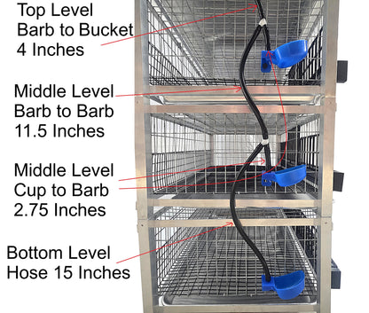 Quail Town Cages by Rite Farm Products - Pro Modular Quail Grow Out & Layer Cage Tower System Transparent Reservoir
