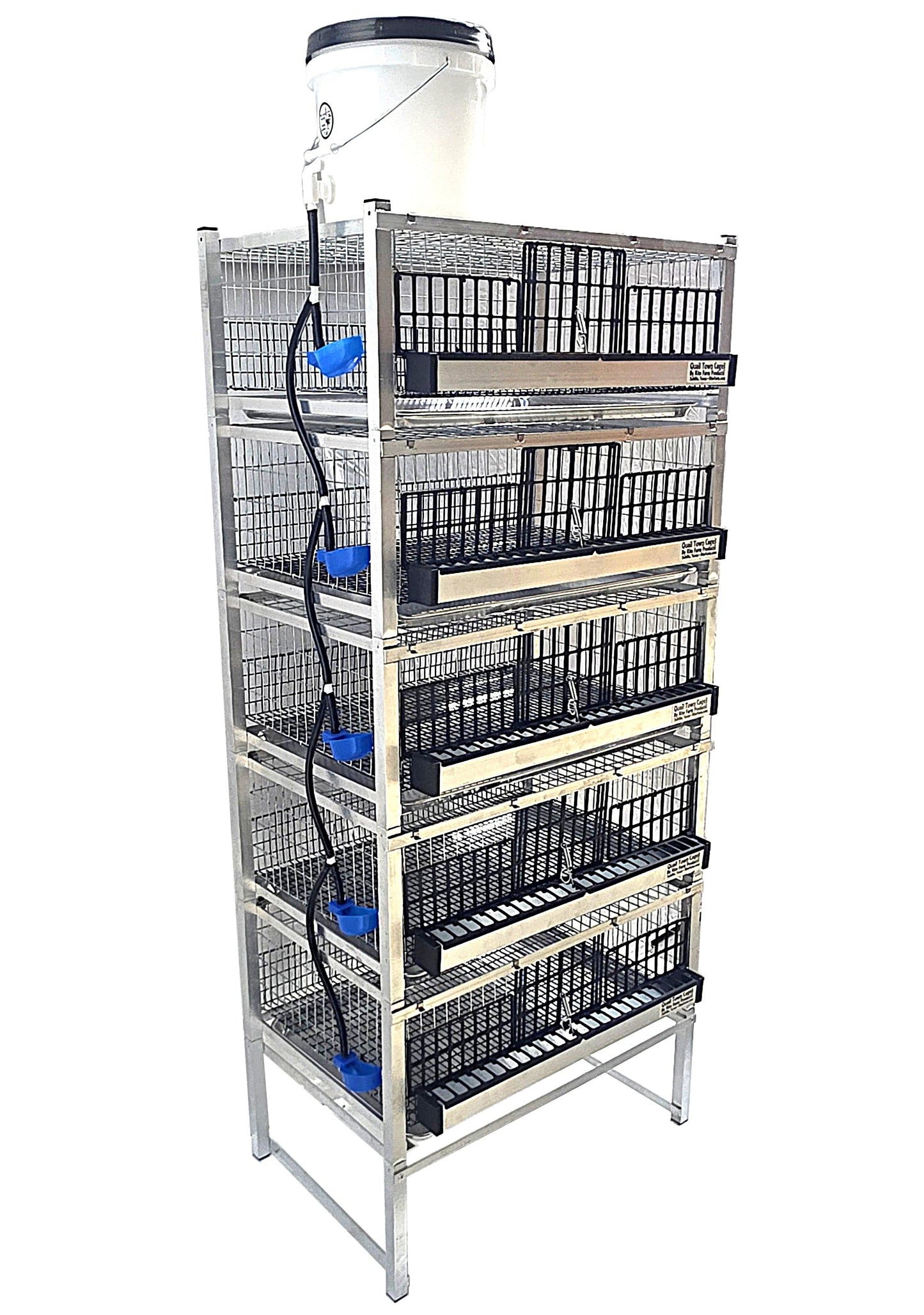 Quail Town Cages by Rite Farm Products - Pro Modular Quail Grow Out & Layer Cage Tower System Transparent Reservoir