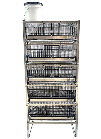 Quail Town Cages by Rite Farm Products - Pro Modular Quail Grow Out & Layer Cage Tower System Transparent Reservoir