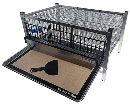 Quail Town Cages by Rite Farm Products - Reusable Silicone Mat Insert & 6 Inch Scraper