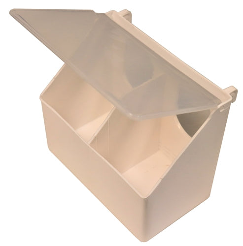Premium Plastic 2 Hole Quail, Pigeon, Dove, Bird Feeder Outside Of Cage Fill - Bird Keeping Supplies for Quail Enthusiasts